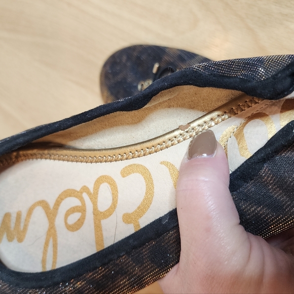 Sam Edelman Felicia Bronze Gold Leopard Ballet Flats Women's Size 10 - Picture 3 of 17